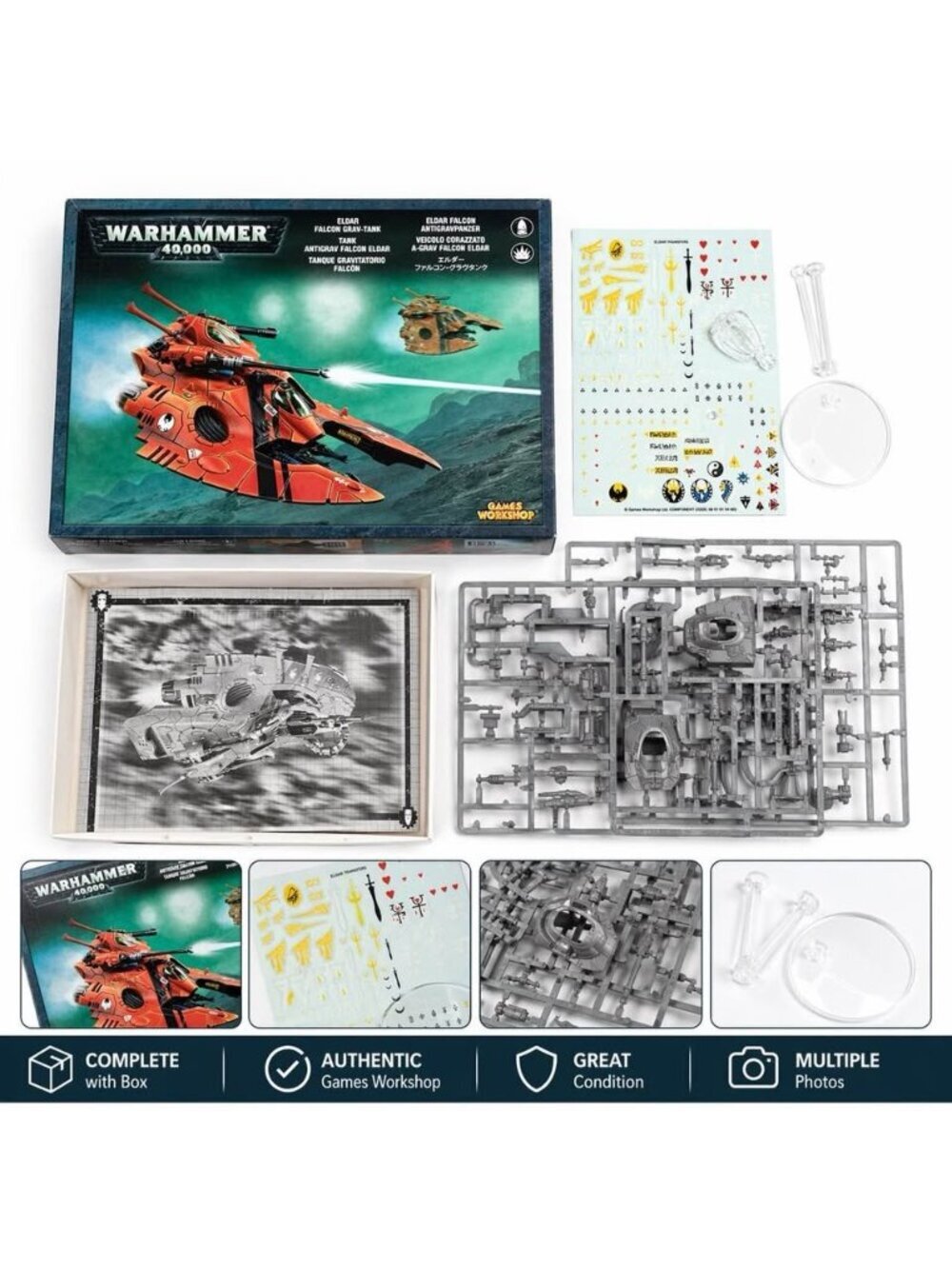 Warhammer 40K Eldar Falcon Grav Tank – Complete w/ Box (Unassembled)